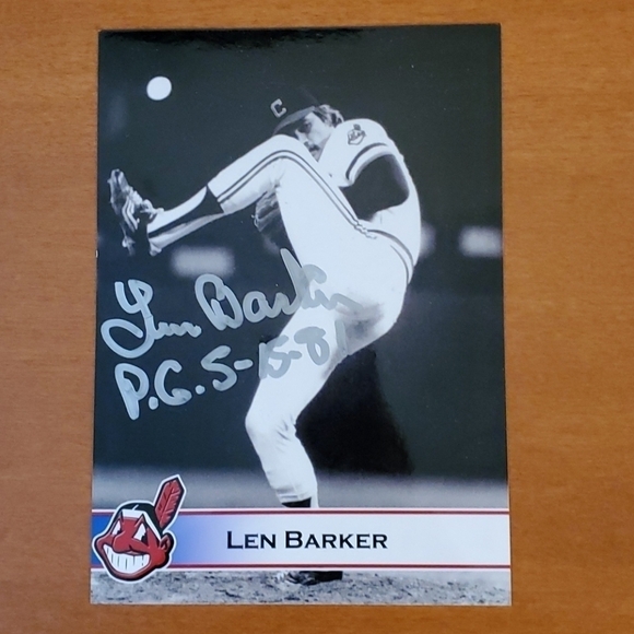 Len Barker Autographed Photo - Picture 1 of 2